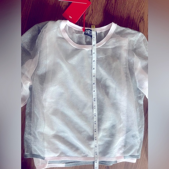 Brand New Diesel Layered Sheer Grey Top - Picture 9 of 10